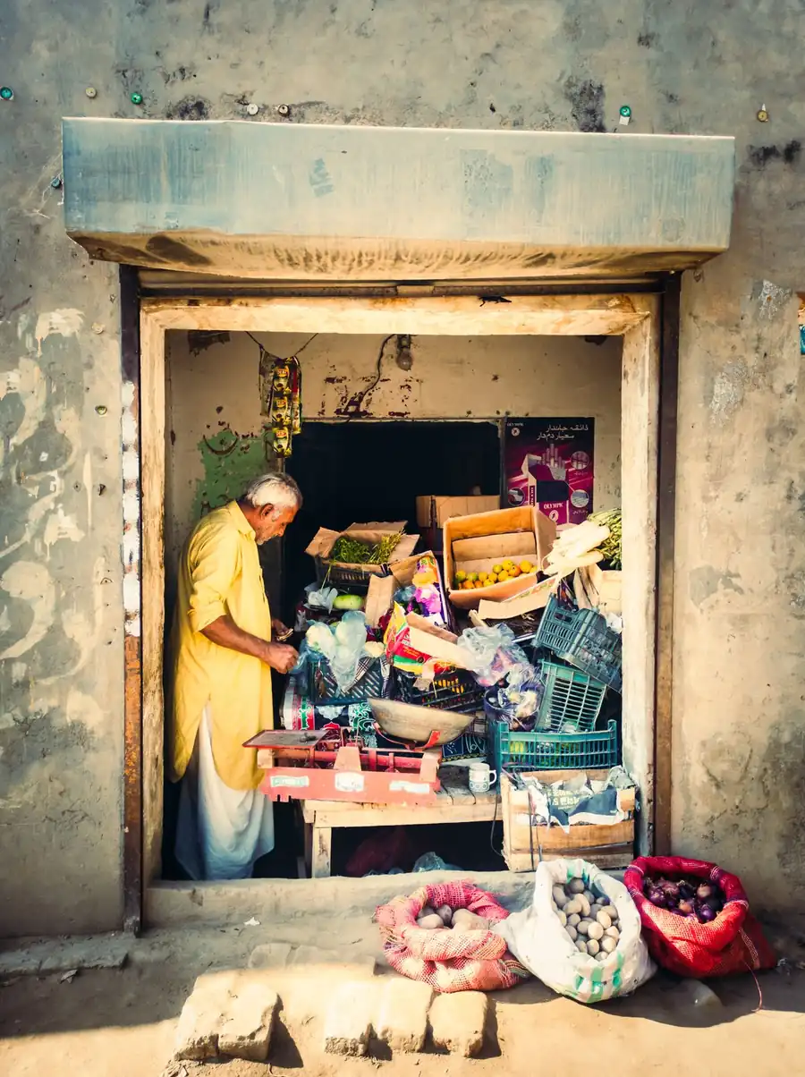 Street shop in Punjab, Pakistan